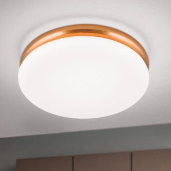Stropné LED svietidlo James s kovovým krytom, meď