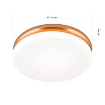 Stropné LED svietidlo James s kovovým krytom, meď