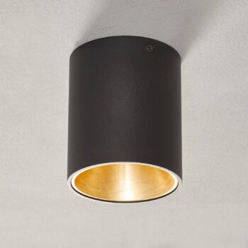 Stropné LED svietidlo Polasso okrúhle čierno-zlaté