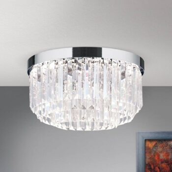 Stropné LED svietidlo Prism, chróm, Ø 35 cm