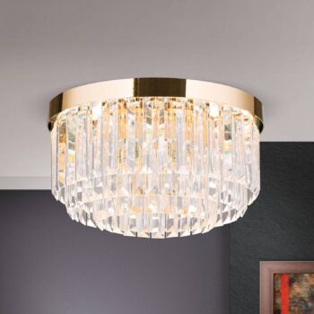 Stropné LED svietidlo Prism, zlaté, Ø 35 cm