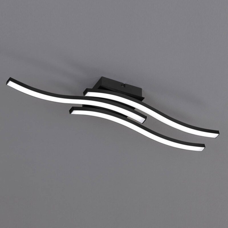 Stropné LED svietidlo Route v čiernej, 3-pl. Stropné LED svietidlo Route v čiernej, 3-pl.