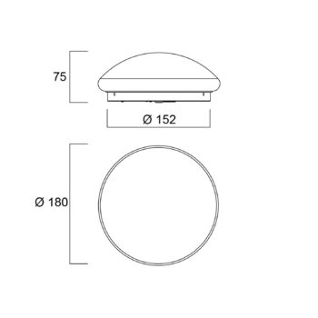 Stropné LED svietidlo Sylvania Start Surface, Ø 18 cm