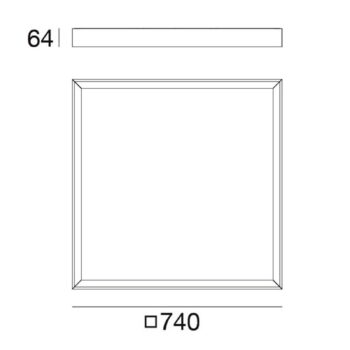 Stropné LED svietidlo Tara maxi, 74 cm x 74 cm