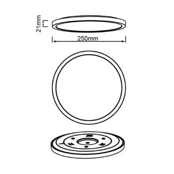 Stropné LED svietidlo Tuco, čierna, Ø 25 cm