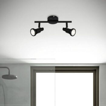 Stropné bodové LED svetlá Flamo IP44 2-pl. čierna