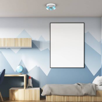 Stropné bodové svetlá Cloudy 3-plameňové kruhové modré