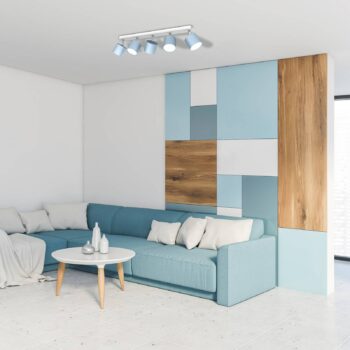 Stropné bodové svetlá Cloudy 5-plameňové modré