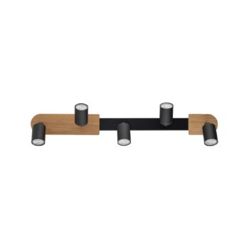 Stropné bodové svetlá Cover Wood, 5-plameňové