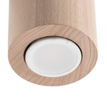 Stropné bodové svetlá Eve, buk, drevo, Ø 8 cm, GU10