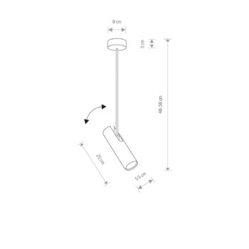 Stropné bodové svetlá Eye Super, výška 58 cm, biele