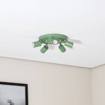 Stropné bodové svetlá Fun, svetlozelené, Ø 30 cm, nastaviteľné, GU10