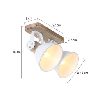 Stropné bodové svetlá Gearwood, 2-plameňové, biela