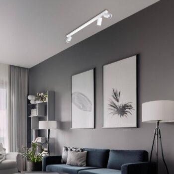 Stropné bodové svetlá Hero, biele, 3-pl., 70 cm, kov, GU10