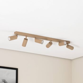 Stropné bodové svetlá Link, béžové, dĺžka 90 cm, 6-pl.
