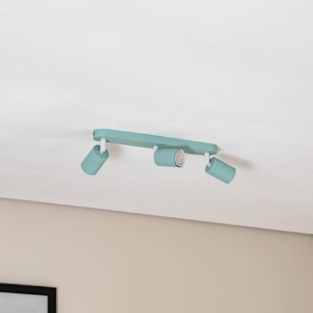 Stropné bodové svetlá Livia, mätovo zelené, 52 cm, 3-pl., kov, GU10