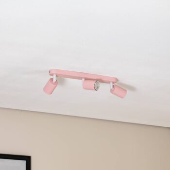 Stropné bodové svetlá Livia, ružové, 52 cm, 3-pl., kov, GU10