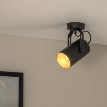 Stropné bodové svetlá Reflector, čierne, 1-plameňové