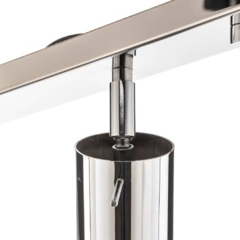 Stropné bodové svetlá Round, chróm, 6-plameňové lineárne