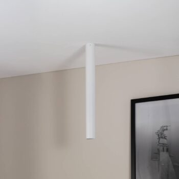 Stropné bodové svetlá Tecno 1XL, oceľ, GU10, výška 60 cm, biela