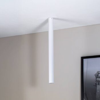 Stropné bodové svetlá Tecno 1XXL, oceľ, GU10, výška 80 cm, biela