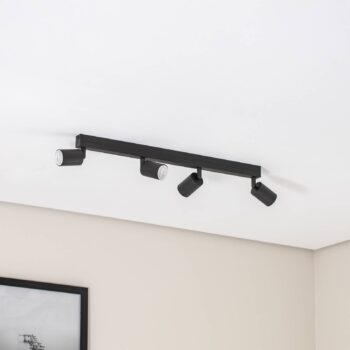 Stropné bodové svetlá Top, čierne, 83 cm, 4-pl., kov, GU10
