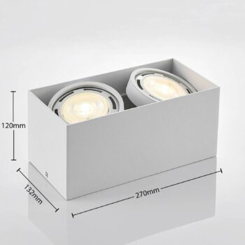 Stropné bodové svietidlo Arcchio Mabel, 2 svetlá, 27 cm, biele, GU10