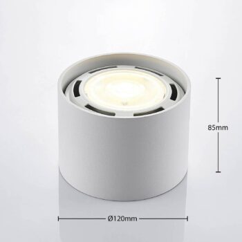 Stropné bodové svietidlo Arcchio Mabel, Ø 12 cm, biele, kov, GU10