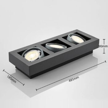 Stropné bodové svietidlo Arcchio Ronka, 50 cm, 3 svetlá, sivé, GU10