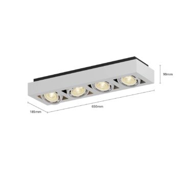 Stropné bodové svietidlo Arcchio Ronka, 65 cm, 4 svetlá, biele, GU10