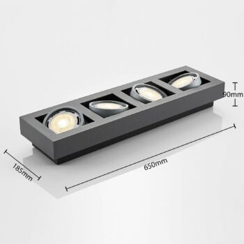 Stropné bodové svietidlo Arcchio Ronka, 65 cm, 4 svetlá, sivé, GU10