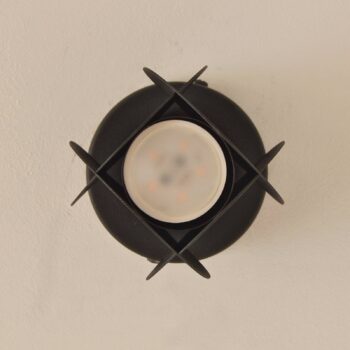 Stropné bodové svietidlo GAMBIT, čierne, Ø 10 cm, kov, GU10 LED