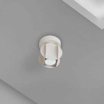Stropné bodové svietidlo GAMBIT, krémovo biele, Ø 10 cm, kov, GU10 LED