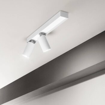 Stropné bodové svietidlo Ideal Lux Profilo, biele, dvojsvetelné, kovové