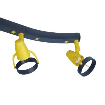 Stropné bodové svietidlo Joan, modro-žlté, 70 cm, plast, 4 x GU10