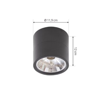 Stropné bodové svietidlo Lindby Thorid, 19 cm, sada 2 ks, čierne, G9