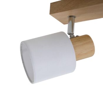 Stropné bodové svietidlo Lindby Wanessa, 39 cm, 2 svetlá, drevo, biela, E14