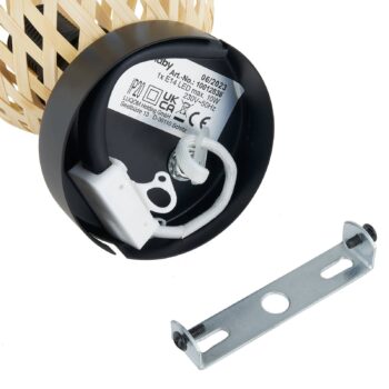 Stropné bodové svietidlo Lindby Youstin, Ø 12,5 cm, bambus, E14