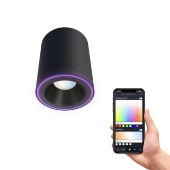 Stropné reflektory Calex Smart Halo Spot LED, čierne