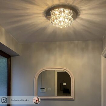 Stropné svetlo Hanna chróm krištáľové gule 35 cm