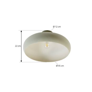 Stropné svetlo Lindby Elover, svetlozelené, Ø 45 cm, železo