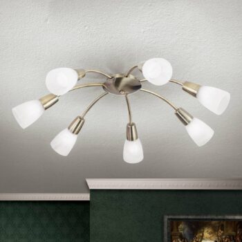 Stropné svetlo Tullo 7-plameňové mosadz starožitná