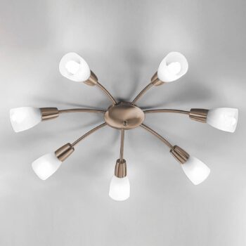 Stropné svetlo Tullo 7-plameňové mosadz starožitná