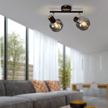 Stropné svietidlo 1350122 s dymovým sklom, 2-pl.