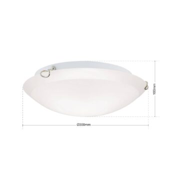 Stropné svietidlo Agada, opálové sklo, chróm, 30 cm