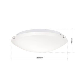 Stropné svietidlo Agada, opálové sklo, chróm, 40 cm