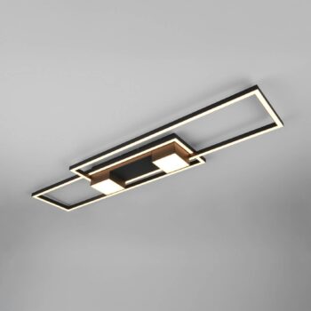 Stropné svietidlo Albany LED, čierne, 100 x 28 cm hliník CCT stmievateľné
