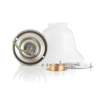 Stropné svietidlo Alena matný nikel tienidlo sklo