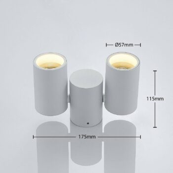 Stropné svietidlo Arcchio Gesina, 2 svetlá, biele, hliník, 17,5 cm