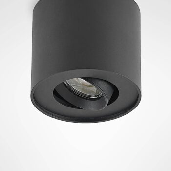 Stropné svietidlo Arcchio Walisa, Ø 10 cm, čierne, kov, GU10